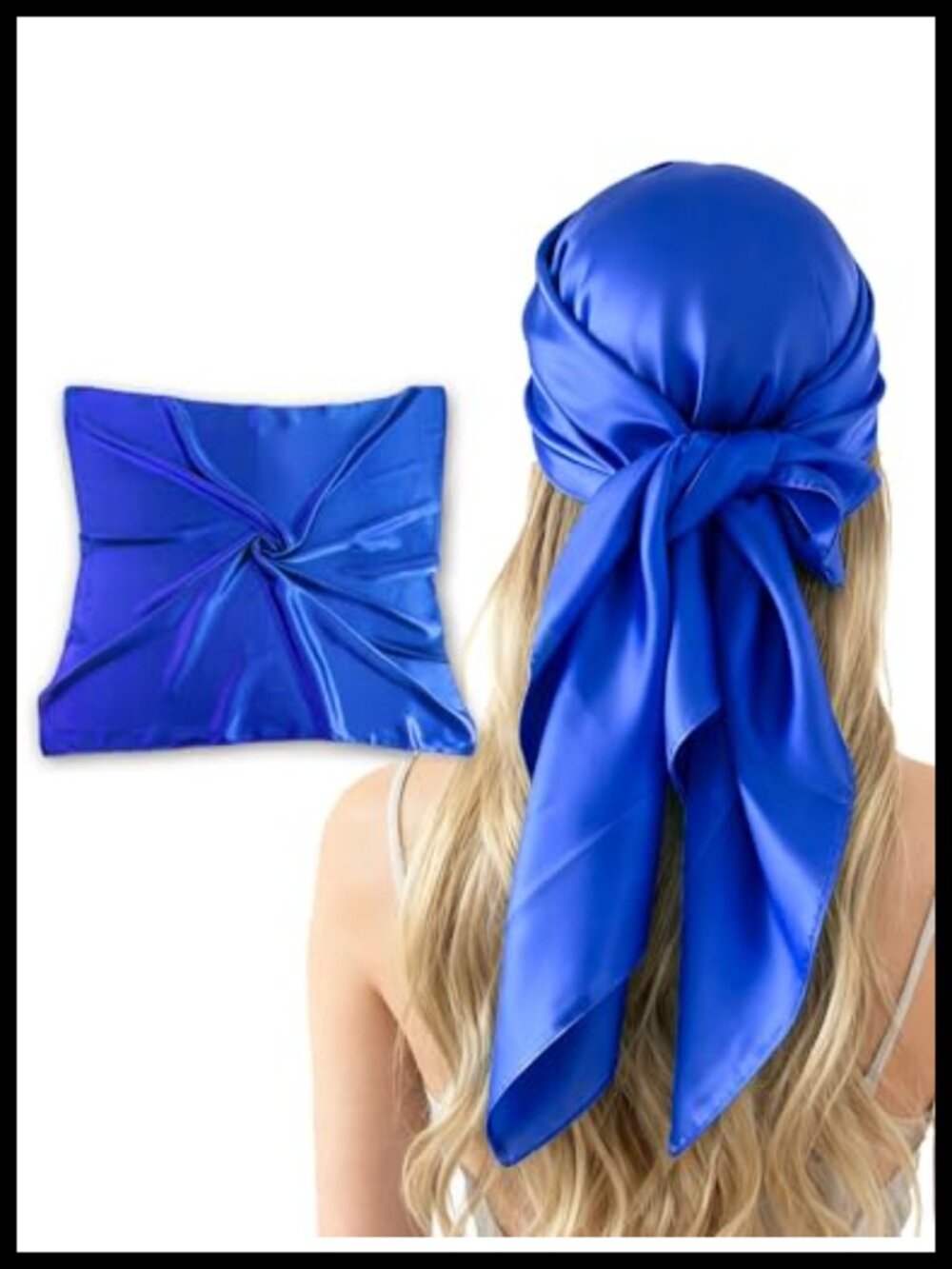 Large 35" Satin Silk Blend Square Scarf Wrap Headscarf Bandana